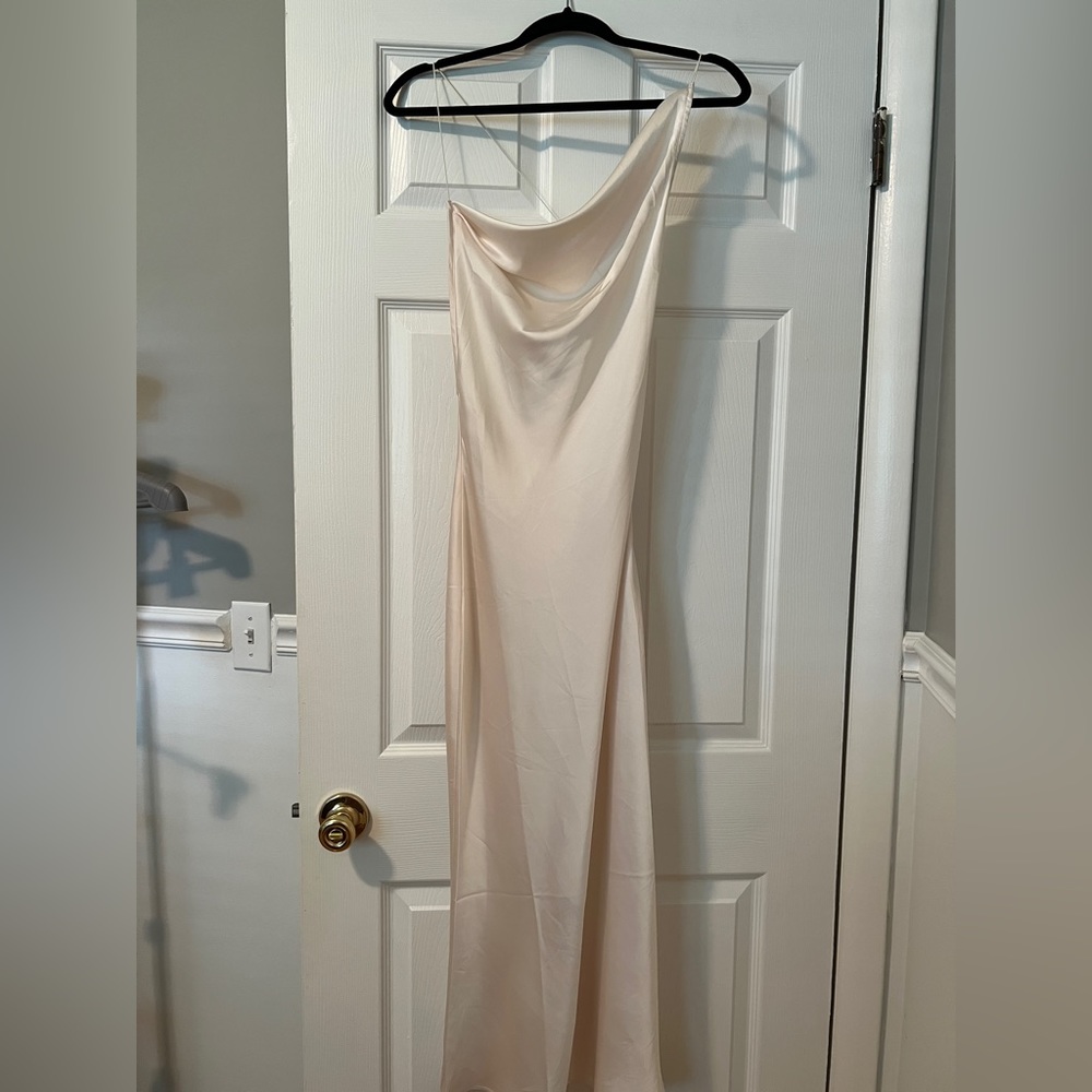 12th tribe satin cream dress
